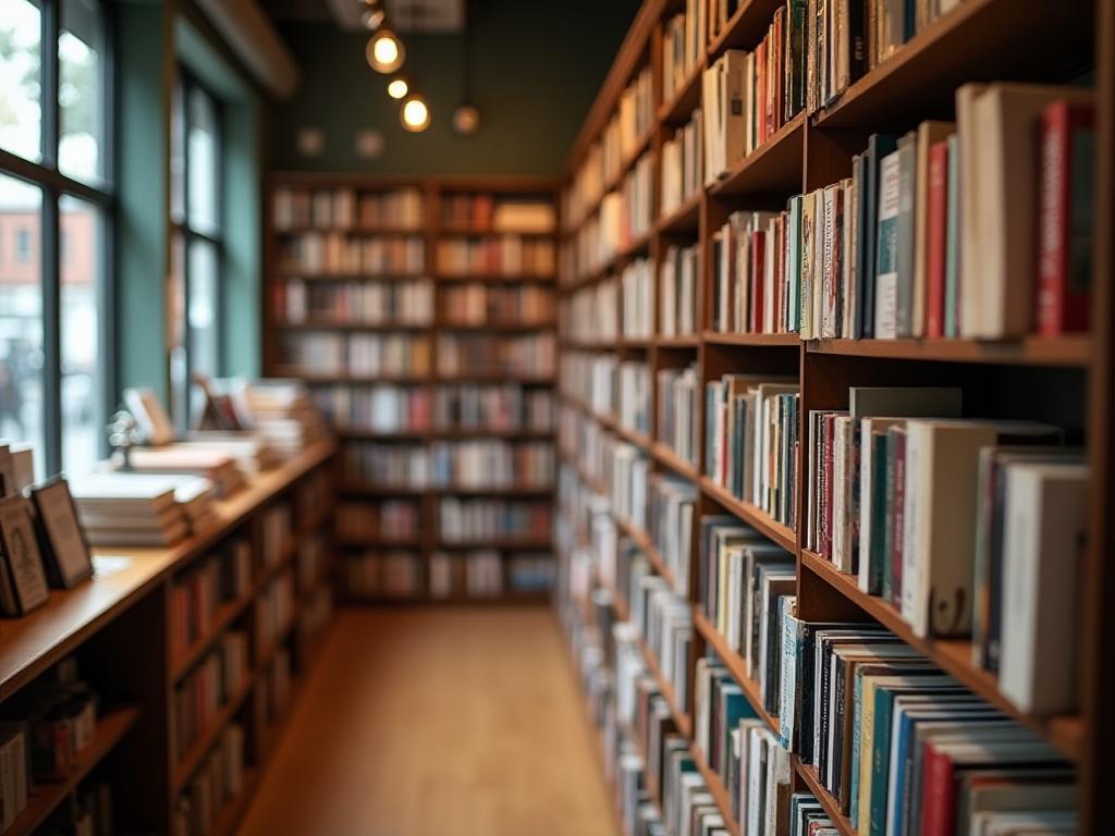 Bookshelves inside The Melbourne Reader bookstore
